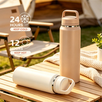 Bouteille d'eau isotherme Tairflask avec couvercle à poignée, infuseur à thé amovible, anti-fuite, en acier inoxydable 304, avec base antidérapante