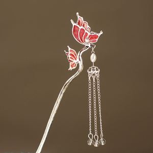 Horquilla de metal con borlas y circonitas para mujer, estilo mariposa, para peinados de novia, accesorios para el cabello de boda - Product Image 6