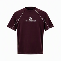 T-shirts personnalisés avec logo, coupe ample, manches raglan courtes, blocs de couleur, surpiqûres contrastées, broderie