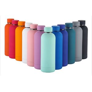 Bouteille d'eau sport en acier inoxydable à double paroi, isotherme, avec logo personnalisé, 500 ml, peinture thermique en caoutchouc mat - Product Image 3