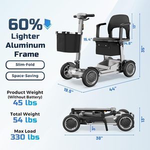 Scooter de mobilité léger <span class=keywords><strong>pour</strong></span> seniors et adultes, approuvé par les compagnies aériennes, 45 lb, scooter motorisé <span class=keywords><strong>portable</strong></span>, batterie amovible, 330 lb - Product Image 6