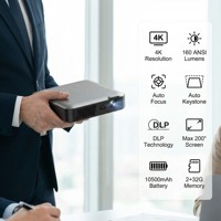 Projecteur de jeu S360 1080P Android 13, projecteur intelligent WiFi 6 5.4 DLP portable avec batterie intégrée pour PS5 Xbox Switch