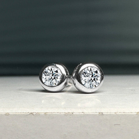 18K or blanc Lab diamant lunette ensemble bulle 0.5ctw diamant boucles d'oreilles pour hommes et femmes
