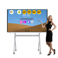 Écran plat interactif électronique LCD tactile 20 points 4K de 65/75/86/98/110 pouces avec cadre en aluminium pour une utilisation en classe