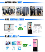 Écran LCD publicitaire extérieur de 55 pouces, IP67, lisible en plein soleil, support au sol, totem numérique extérieur avec fonction SDK