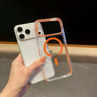 Coque de téléphone antichoc transparente en TPU et PC bicolore 2,5 mm avec chargement magnétique sans fil pour iPhone 16 17 18 Pro Max – Offre Spéciale