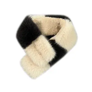 Geerdeng Mới Bán Chạy Nhất 2024 Mùa Đông Trắng Màu Đen Dày Faux Fur Khăn Phụ Nữ Fluffy Fox Lông Ấm Ống Khăn Quàng Cổ Cho Thụy Điển