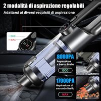 Mini aspirateur à main sans fil alimenté par batterie rechargeable Air Duster 42 m/H Airflow 8 Kpa Aspiration pour voiture et bureau