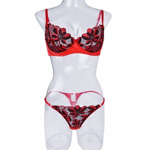 New Hot Selling <b>Sexy</b> Rose French Embroidered Flower Underwear Women's Two Piece <b>Set</b> <b>Sexy</b> Lingerie Girl Underwear and <b>Bra</b> <b>Set</b> - Product Image 5
