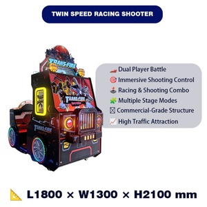 เครื่องเกมแข่งรถอาร์เคดเชิงพาณิชย์รูปทรงรถยนต์ Ninix ทำจากโลหะ พร้อมไฟนีออน LED สแตนเลสสตีล สร้างประสบการณ์แบบอินเทอร์แอคทีฟ - Product Image 2