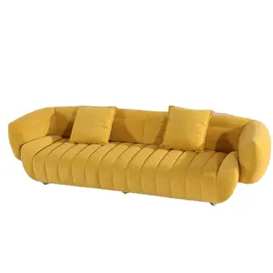 Canapé en cuir moderne de luxe, Design de bateau banane, canapé sectionnel, meubles de salon, causeuse