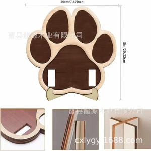 Cadre photo en bois pour animaux de compagnie, support de présentation de collier en forme de patte de chien pour salon - Product Image 4