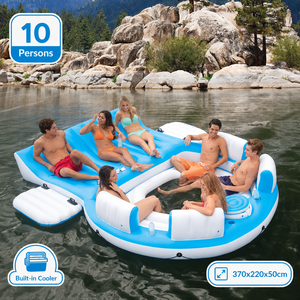 Île flottante gonflable Tropical <span class=keywords><strong>Tahiti</strong></span> pour <span class=keywords><strong>10</strong></span> personnes avec glacière intégrée et porte-gobelets, pour se détendre en lac en plein air - Product Image 1