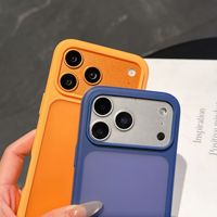 Coque de téléphone 2-en-1 finition mate pour iPhone 17 16 15 Pro Max 14 13 12, accessoires pour smartphone orange, protection contre les chocs pour iPhone