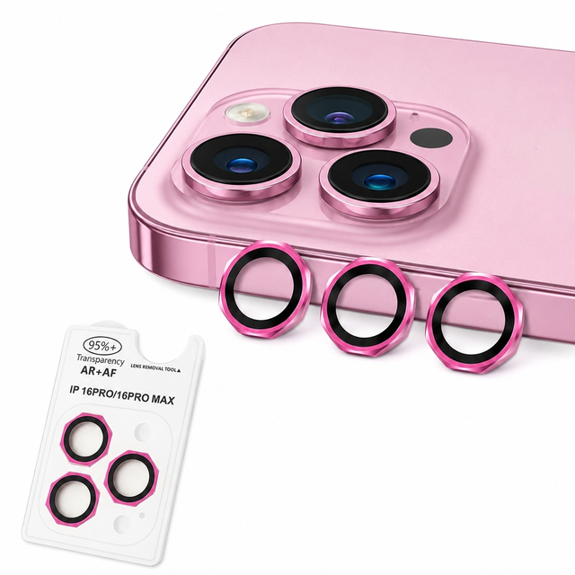 Precision Metal Ring Camera Glass, Individual Lens Protector Camera Lens Protector for iPhone 16 Pro MAX CD Lines