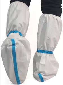 Sarung sepatu bot hujan putih antiair sekali pakai penutup sepatu tabung tengah empuk non-tenun tahan aus 45x33cm - Product Image 3