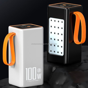 ไฟ LED 100W สำหรับตั้งแคมป์กลางแจ้ง พาวเวอร์แบงค์ <span class=keywords><strong>50000mAh</strong></span> 100000mAh ชาร์จเร็ว แบตเตอรี่สำรองสำหรับเดินทาง ชาร์จมือถือแบบพกพาสำหรับกรณีฉุกเฉิน - Product Image 1
