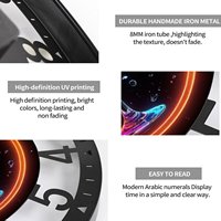 Horloge ronde en fer de style créatif de 25 cm avec un design unique