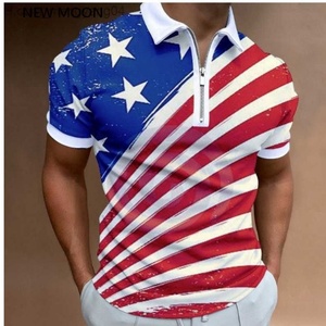 เสื้อโปโลแบบมีซิปและกิจกรรมกลางแจ้ง - ดีไซน์พิมพ์ลาย 3 มิติ สวมใส่สบาย มีสไตล์ และใช้งานได้หลากหลาย เสื้อกีฬา โพลีเอสเตอร์/สแปนเด็กซ์ - Product Image 3