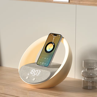 Lampe de nuit décorative douce et mignonne personnalisée multicolore certifiée UKCA FCC EMC avec haut-parleur Bluetooth et support de téléphone