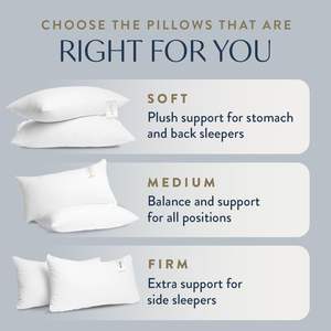 Almohadas de Lujo 100% Algodón, 2 Piezas, Almohadas de Cama Hipoalergénicas y Refrescantes, Alternativa al Plumón, Soporte Medio para Dormir de Lado y Boca Arriba - Product Image 3