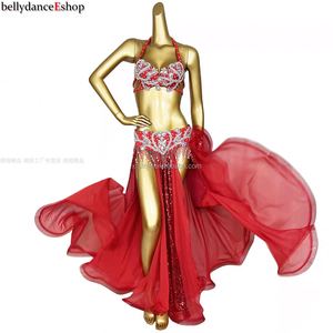 New <strong>Tribal</strong> Style Women's Crystal Beaded Belly <strong>Dance</strong> Costume Long Sexy Performance Bra Outfits Carnival Style <strong>Dress</strong> - Product Image 3