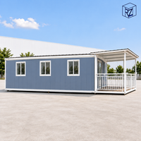 Maison conteneur extensible de 20 pieds, 2 chambres, double aile, préfabriquée, avec salle de bain et cuisine Ray-Zen