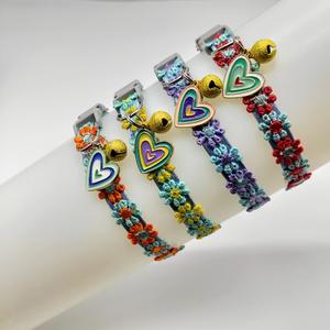 Rarewe Pets Products Hand gewebte Halskette mit besticktem Kragen Benutzer definiertes Logo Verstellbares <span class=keywords><strong>Breakaway</strong></span> Pet Bell Collar für Katzen Kleine Hunde - Product Image 3