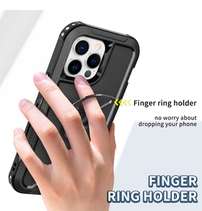 เคสโทรศัพท์3 in 1แบบไฮบริดมีวงแหวนกันกระแทกสำหรับ <span class=keywords><strong>iPhone</strong></span> 15 14 13 12 11 <span class=keywords><strong>XS</strong></span> XR PRO MAX ฝาครอบป้องกันด้านหลัง - Product Image 5