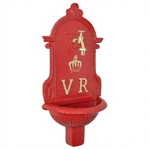 Appliqué pour jardin fonte mur fontaine VR Vintage Style décoratif rouge peint métal cascade fontaine luxe fontaine vente - Product Image 1