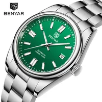 BENYAR Nouvelle montre pour homme de luxe 2025, étanche 100 m, luminescente, en acier, automatique, mécanique, avec date, montre pour homme, Relogio Masculino