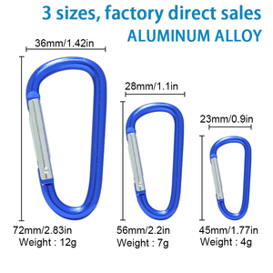 Mosquetón Portátil para Mochila de Senderismo, con Hebilla en Forma de D, Gancho de Seguridad de Aleación de Aluminio, Llavero Metálico - Product Image 5