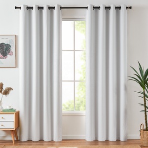 Thanh lịch 1-mảnh Thiết kế rắn màn rèm cửa & valances 96-inch cho phòng ngủ và khách sạn màu đen - Product Image 1
