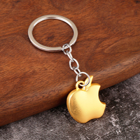 Porte-clés mousqueton 3D en alliage en forme de pomme, créatif et populaire, léger et tendance, cadeau promotionnel, personnalisable OEM