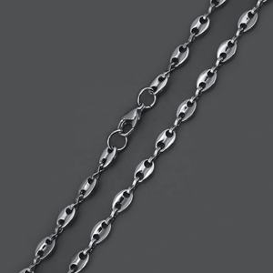 Collar de Acero Inoxidable Personalizado de Alta Calidad con Diseño Mini de Colgantes de Nariz de Cerdo y Cadena de Granos de Café - Product Image 3