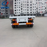 Remolque pequeño de 2 ejes para granja, remolque de coche plano para transporte de carga