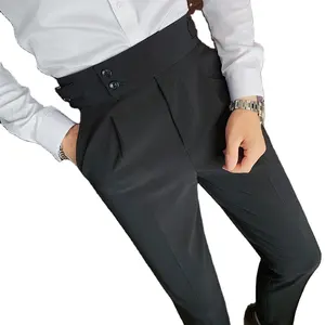 Heren Slim Fit Mode Grote Maat Broek 2023 Lente/Zomer Nieuwe Effen Kleur Herenbroek