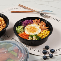 Boîte alimentaire rectangulaire noire réutilisable en plastique, chauffable, avec couvercle, pour nouveau-né