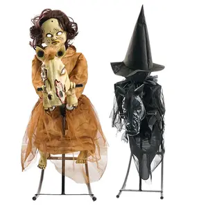 Decoraciones de Halloween Talking Mummy Adornos Spider Life Size Horror Halloween Animatronic para vacaciones