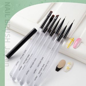 Juego de 7 pinceles de fibra <span class=keywords><strong>para</strong></span> decoración de uñas estilo japonés con diseño de gota de agua, pinceles delineadores y de detalle - Product Image 2