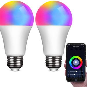 Ampoule LED intelligente Wi-Fi RGB pour intérieur, contrôlable à distance par application, compatible Alexa et Google Home, A60 E26 E27, 7W 9W 12W - Product Image 5