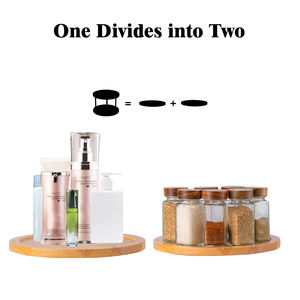 XH 2-Ярусный вращающийся кухонный деревянный поворотный стол для шкафа, 2-Ярусный ленивый susan с упорными стержнями - Product Image 5