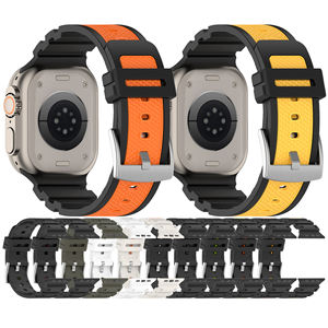 <span class=keywords><strong>Bracelet</strong></span> en silicone à motif de diamant bicolore pour <span class=keywords><strong>Apple</strong></span> <span class=keywords><strong>Watch</strong></span> 10 46mm <span class=keywords><strong>Ultra</strong></span> 2 49mm IWatch 9 <span class=keywords><strong>Bracelet</strong></span> de montre intelligente 45mm - Product Image 2