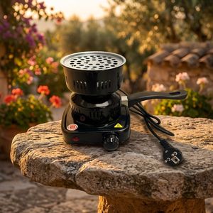 <b>Portable</b> <b>Electric</b> Charcoal Burner Thermostatic Shisha Coal Igniter Adjustable Heat Metal Charcoal <b>Heater</b> for Hookah BBQ Camping - Product Image 2
