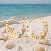 Grandes boucles d'oreilles créoles dorées géométriques massives pour femmes, style statement, pour usage quotidien