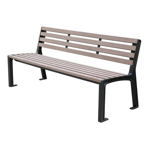 Banc d'extérieur commercial en bois résistant à l'eau pour parc, siège urbain en plastique et bois pour espace public - Product Image 4