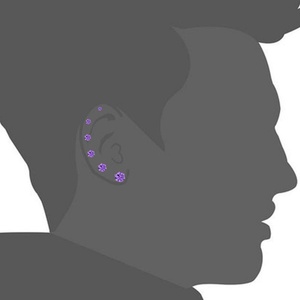 Boucles d'oreilles clous en cristal plaqué or, couleur améthyste violette, taille 3 à 8 mm, très tendance - Product Image 6