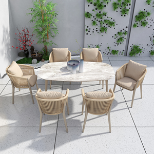 Ensemble de meubles de jardin patio <span class=keywords><strong>restaurant</strong></span> extérieur <span class=keywords><strong>terrasse</strong></span> bon marché Fuliu chaise de salle à manger extérieure tissée en corde meubles de chaise de <span class=keywords><strong>terrasse</strong></span> en corde - Product Image 3