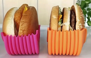 Support de plateau à hamburgers en silicone facile à nettoyer, réutilisable, boîte de rangement fixe pour la cuisine domestique, plateau à hamburgers pratique - Product Image 4