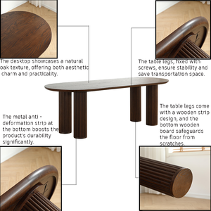 Bàn ăn gỗ sồi kiểu Scandinavian hiện đại, đồ nội thất gia đình phổ biến cho phòng ăn và khách sạn - Product Image 5